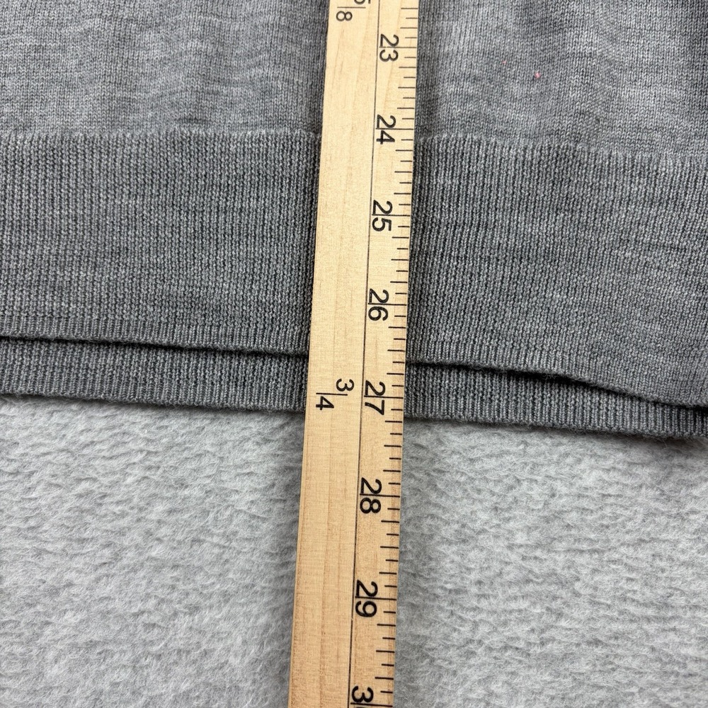 Brooks Brother Sweater Mens Medium Gray Extra Fine Merino Wool V Neck Pullover - Picture 7 of 7